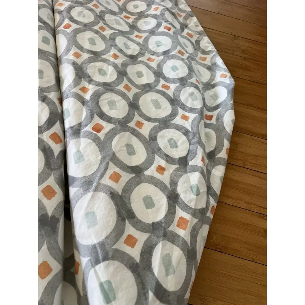 West Elm Green Circle Trellis Full queen duvet cover 100% Cotton